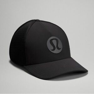 LULULEMON TRUCKER HAT with textured mesh and snap back S/M BLACK WOMENS MENS